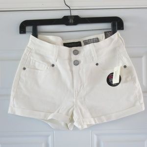 white high waisted shorts
